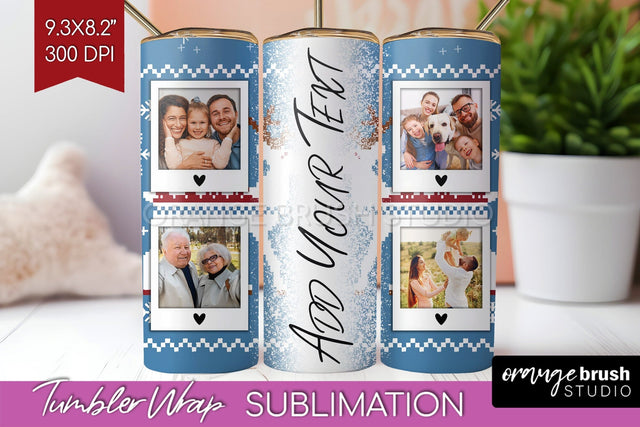 Christmas Photo Tumbler PNG - Nordic Picture Tumbler Wrap Sublimation OrangeBrushStudio 