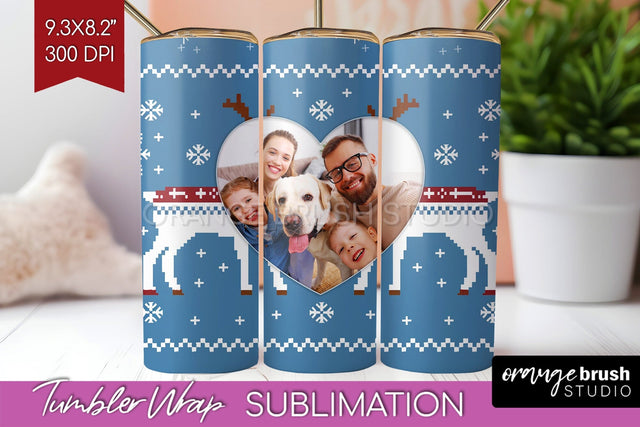 Christmas Photo Tumbler PNG - Nordic Picture Tumbler Wrap Sublimation OrangeBrushStudio 