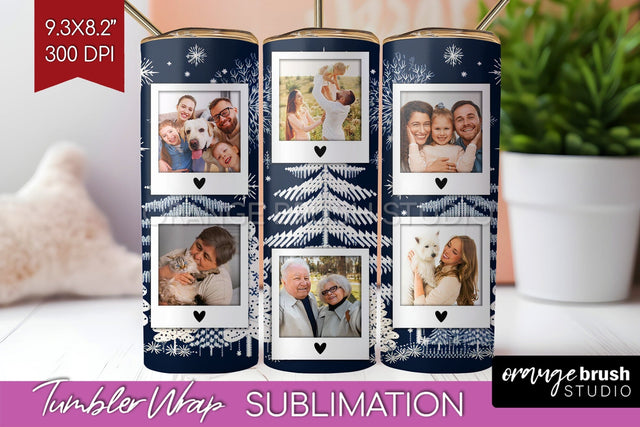 Christmas Photo Tumbler PNG - Nordic Picture Tumbler Wrap Sublimation OrangeBrushStudio 