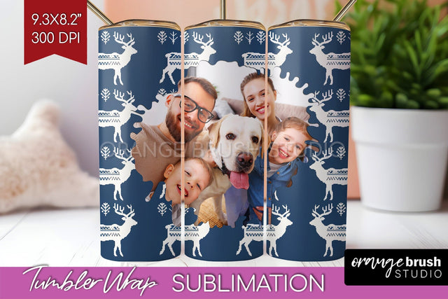 Christmas Photo Tumbler PNG - Nordic Picture Tumbler Wrap Sublimation OrangeBrushStudio 