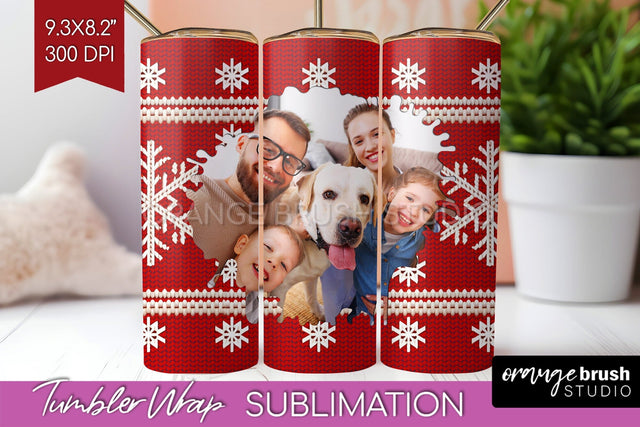 Christmas Photo Tumbler PNG - Nordic Picture Tumbler Wrap Sublimation OrangeBrushStudio 