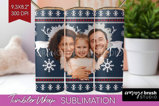 Christmas Photo Tumbler PNG - Nordic Picture Tumbler Wrap Sublimation OrangeBrushStudio 