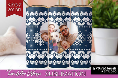 Christmas Photo Tumbler PNG - Nordic Picture Tumbler Wrap Sublimation OrangeBrushStudio 