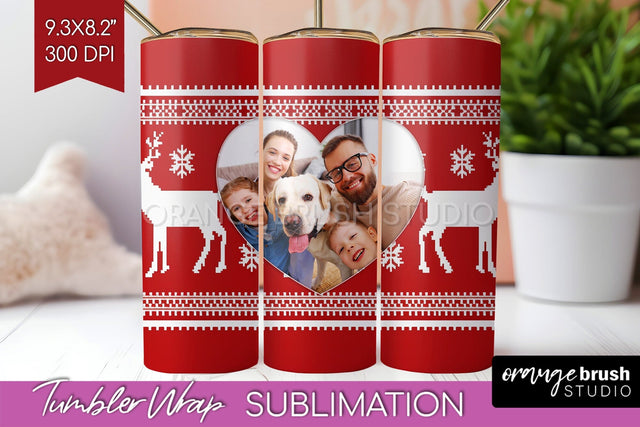 Christmas Photo Tumbler PNG - Nordic Picture Tumbler Wrap Sublimation OrangeBrushStudio 