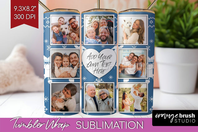 Christmas Photo Tumbler PNG - Nordic Picture Tumbler Wrap Sublimation OrangeBrushStudio 