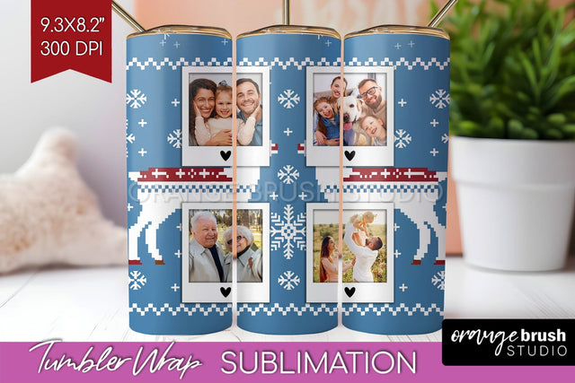 Christmas Photo Tumbler PNG - Nordic Picture Tumbler Wrap Sublimation OrangeBrushStudio 