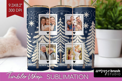 Christmas Photo Tumbler PNG - Nordic Picture Tumbler Wrap Sublimation OrangeBrushStudio 