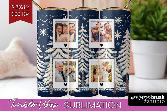 Christmas Photo Tumbler PNG - Nordic Picture Tumbler Wrap Sublimation OrangeBrushStudio 