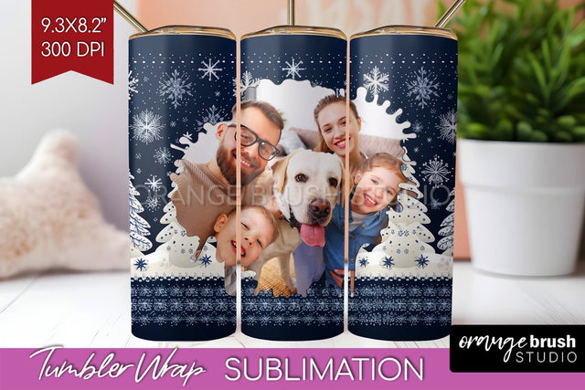 Christmas Photo Tumbler PNG - Nordic Picture Tumbler Wrap Sublimation OrangeBrushStudio 