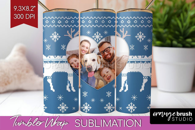 Christmas Photo Tumbler PNG - Nordic Picture Tumbler Wrap Sublimation OrangeBrushStudio 