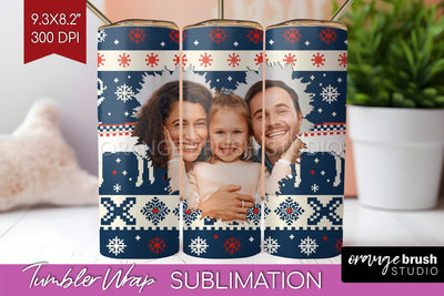 Christmas Photo Tumbler PNG - Nordic Picture Tumbler Wrap Sublimation OrangeBrushStudio 