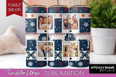 Christmas Photo Tumbler PNG - Nordic Picture Tumbler Wrap Sublimation OrangeBrushStudio 