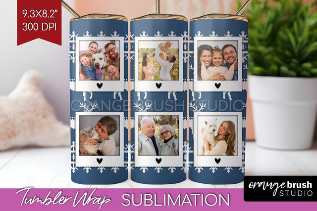 Christmas Photo Tumbler PNG - Nordic Picture Tumbler Wrap Sublimation OrangeBrushStudio 