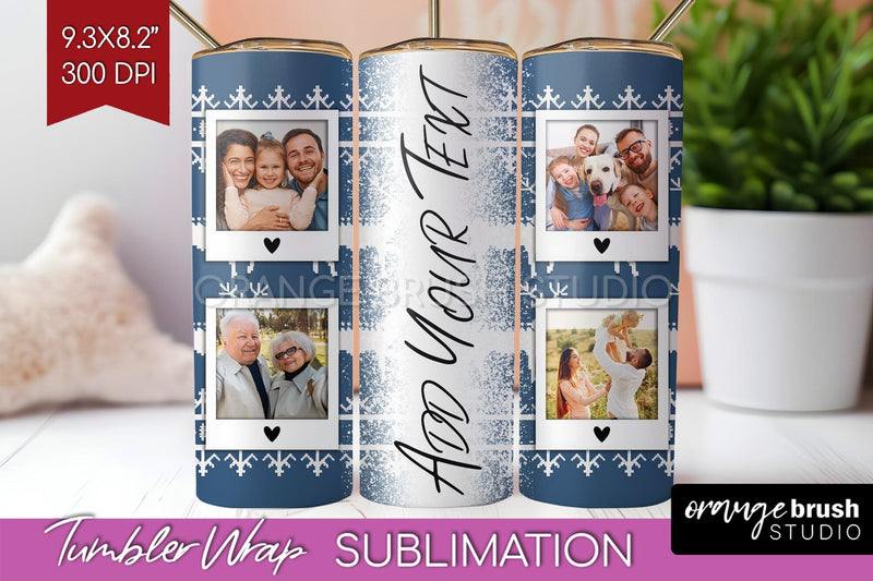 Christmas Photo Tumbler PNG - Nordic Picture Tumbler Wrap Sublimation OrangeBrushStudio 