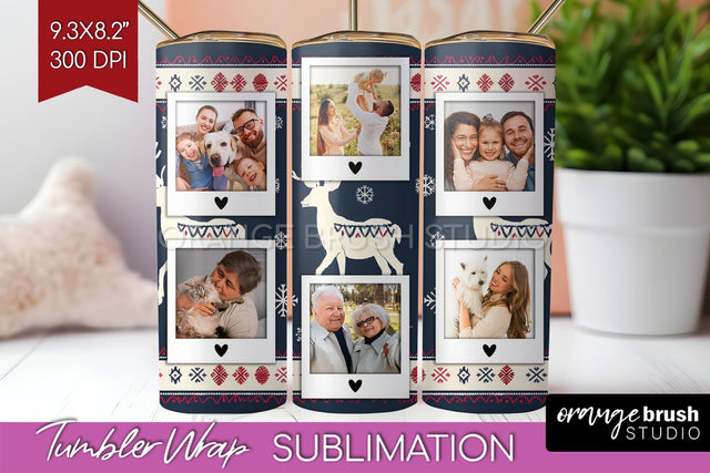 Christmas Photo Tumbler PNG - Nordic Picture Tumbler Wrap Sublimation OrangeBrushStudio 