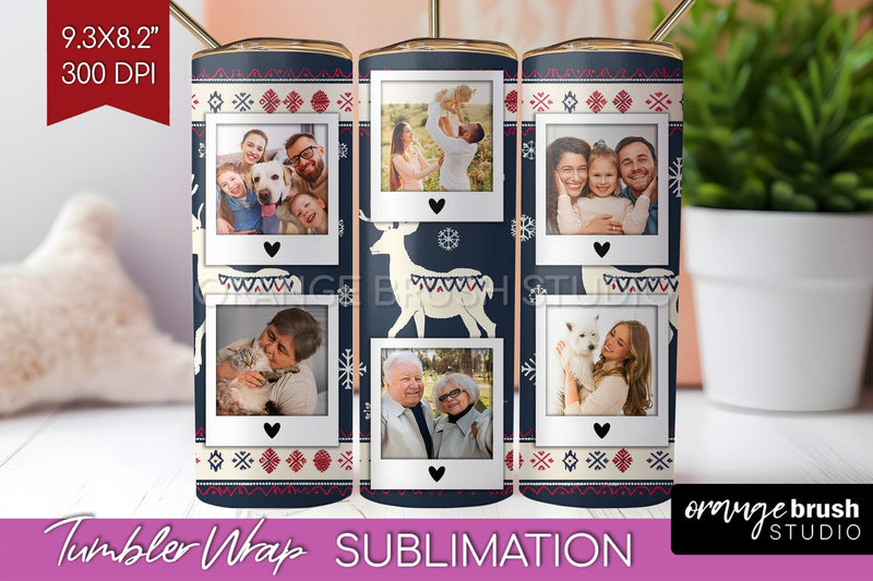 Christmas Photo Tumbler PNG - Nordic Picture Tumbler Wrap Sublimation OrangeBrushStudio 