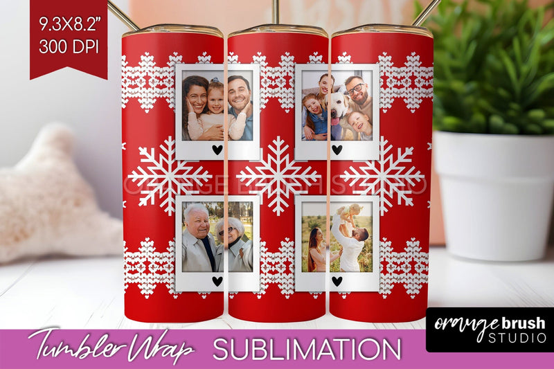 Christmas Photo Tumbler PNG - Nordic Picture Tumbler Wrap Sublimation OrangeBrushStudio 