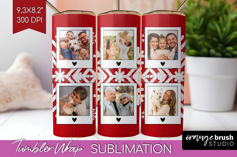 Christmas Photo Tumbler PNG - Nordic Picture Tumbler Wrap Sublimation OrangeBrushStudio 