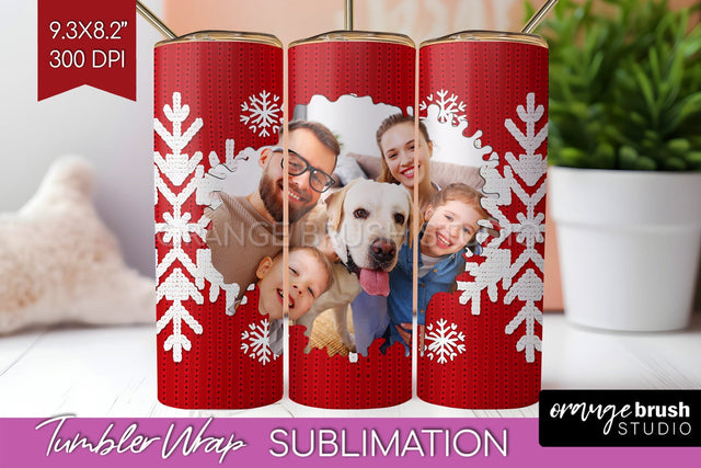 Christmas Photo Tumbler PNG - Nordic Picture Tumbler Wrap Sublimation OrangeBrushStudio 