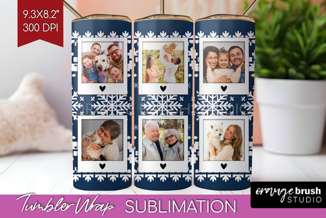 Christmas Photo Tumbler PNG - Nordic Picture Tumbler Wrap Sublimation OrangeBrushStudio 
