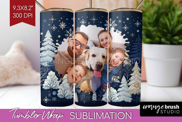 Christmas Photo Tumbler PNG - Nordic Picture Tumbler Wrap Sublimation OrangeBrushStudio 