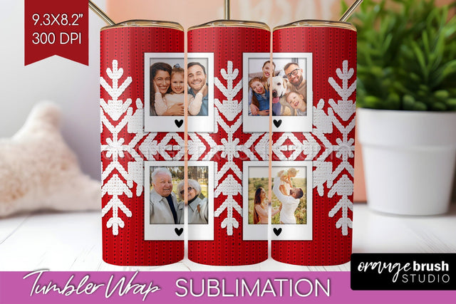 Christmas Photo Tumbler PNG - Nordic Picture Tumbler Wrap Sublimation OrangeBrushStudio 