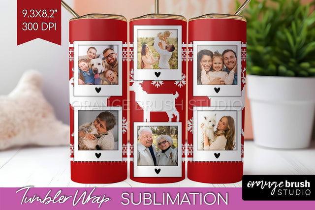 Christmas Photo Tumbler PNG - Nordic Picture Tumbler Wrap Sublimation OrangeBrushStudio 