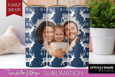 Christmas Photo Tumbler PNG - Nordic Picture Tumbler Wrap Sublimation OrangeBrushStudio 