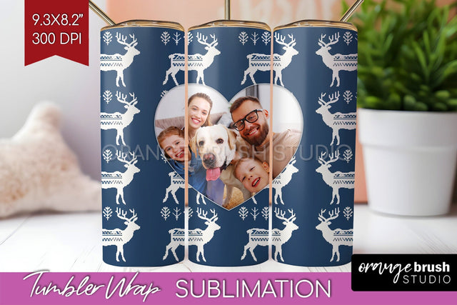 Christmas Photo Tumbler PNG - Nordic Picture Tumbler Wrap Sublimation OrangeBrushStudio 