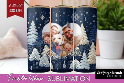 Christmas Photo Tumbler PNG - Nordic Picture Tumbler Wrap Sublimation OrangeBrushStudio 