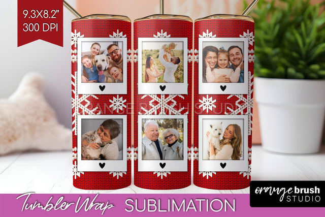 Christmas Photo Tumbler PNG - Nordic Picture Tumbler Wrap Sublimation OrangeBrushStudio 