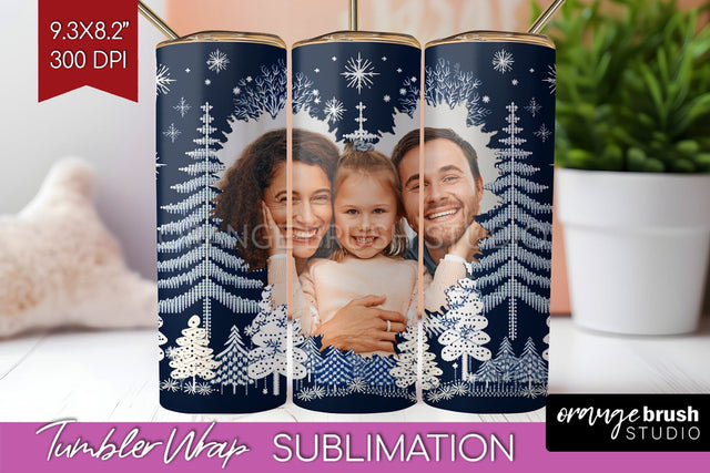 Christmas Photo Tumbler PNG - Nordic Picture Tumbler Wrap Sublimation OrangeBrushStudio 