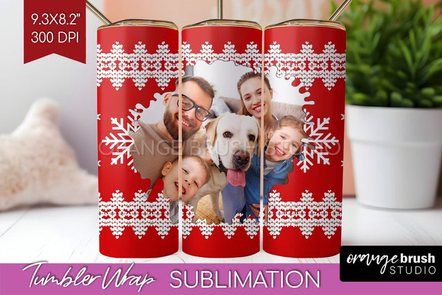 Christmas Photo Tumbler PNG - Nordic Picture Tumbler Wrap Sublimation OrangeBrushStudio 