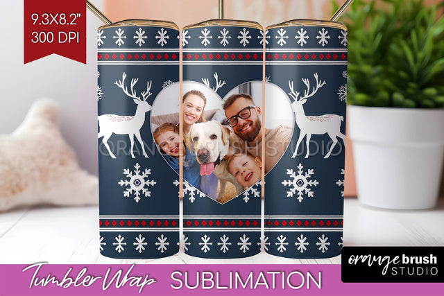 Christmas Photo Tumbler PNG - Nordic Picture Tumbler Wrap Sublimation OrangeBrushStudio 