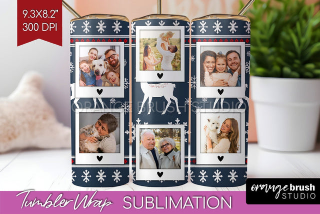 Christmas Photo Tumbler PNG - Nordic Picture Tumbler Wrap Sublimation OrangeBrushStudio 