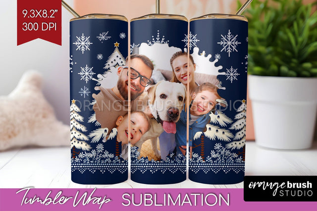 Christmas Photo Tumbler PNG - Nordic Picture Tumbler Wrap Sublimation OrangeBrushStudio 