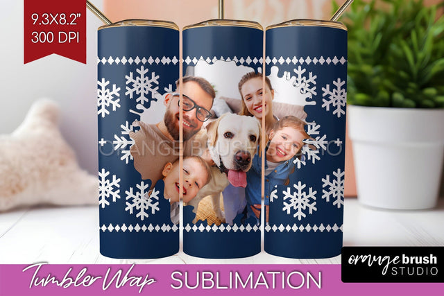 Christmas Photo Tumbler PNG - Nordic Picture Tumbler Wrap Sublimation OrangeBrushStudio 