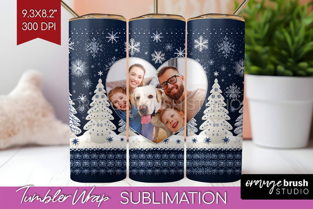 Christmas Photo Tumbler PNG - Nordic Picture Tumbler Wrap Sublimation OrangeBrushStudio 