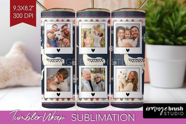 Christmas Photo Tumbler PNG - Nordic Picture Tumbler Wrap Sublimation OrangeBrushStudio 