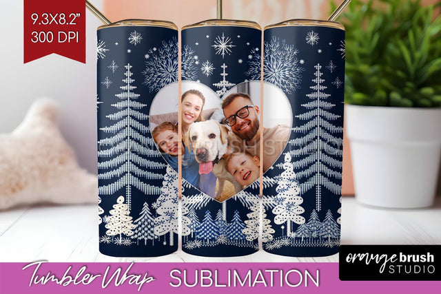 Christmas Photo Tumbler PNG - Nordic Picture Tumbler Wrap Sublimation OrangeBrushStudio 
