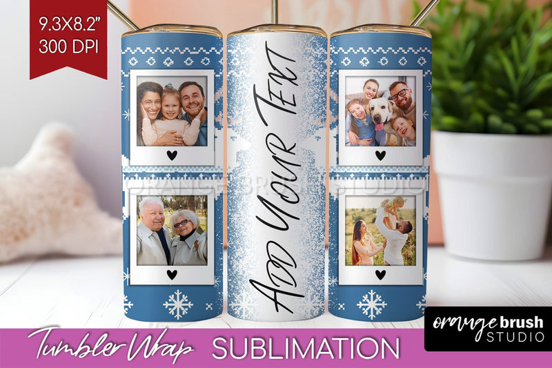 Christmas Photo Tumbler PNG - Nordic Picture Tumbler Wrap Sublimation OrangeBrushStudio 