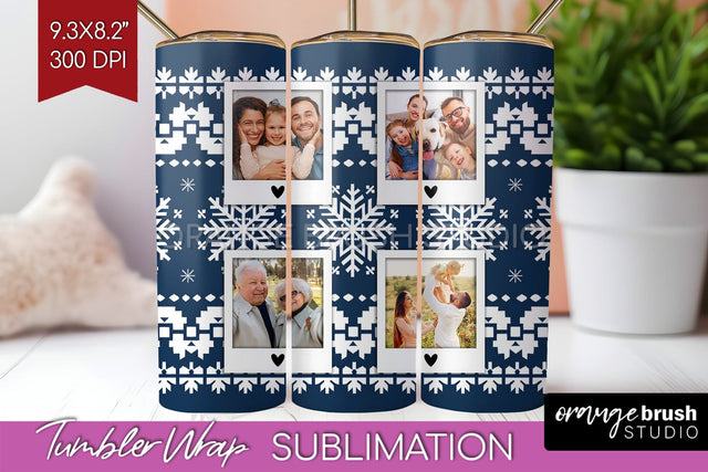 Christmas Photo Tumbler PNG - Nordic Picture Tumbler Wrap Sublimation OrangeBrushStudio 