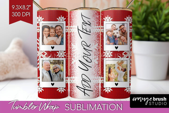 Christmas Photo Tumbler PNG - Nordic Picture Tumbler Wrap Sublimation OrangeBrushStudio 