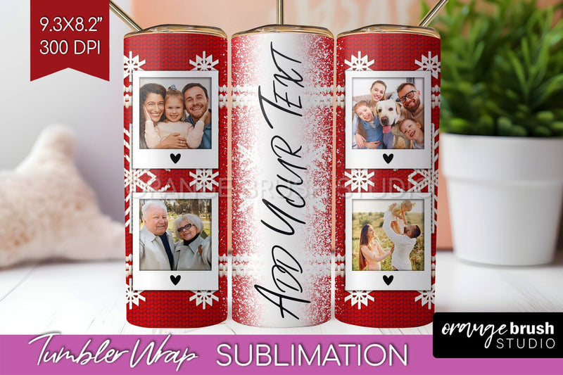 Christmas Photo Tumbler PNG - Nordic Picture Tumbler Wrap Sublimation OrangeBrushStudio 