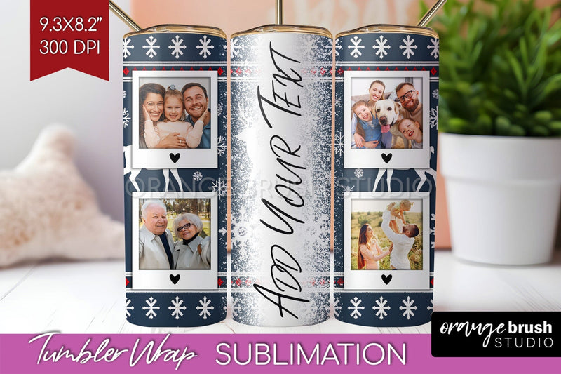 Christmas Photo Tumbler PNG - Nordic Picture Tumbler Wrap Sublimation OrangeBrushStudio 