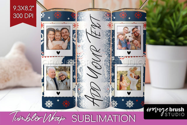 Christmas Photo Tumbler PNG - Nordic Picture Tumbler Wrap Sublimation OrangeBrushStudio 