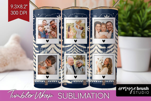Christmas Photo Tumbler PNG - Nordic Picture Tumbler Wrap Sublimation OrangeBrushStudio 