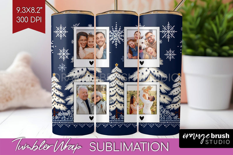 Christmas Photo Tumbler PNG - Nordic Picture Tumbler Wrap Sublimation OrangeBrushStudio 