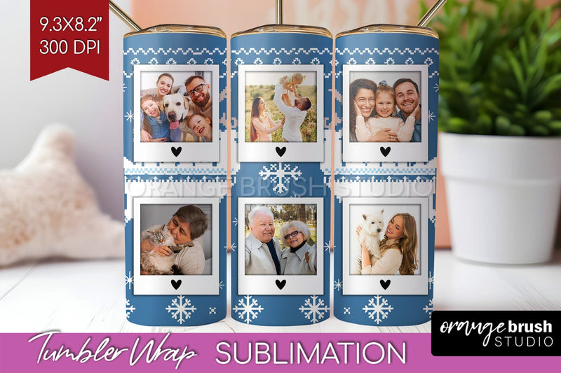 Christmas Photo Tumbler PNG - Nordic Picture Tumbler Wrap Sublimation OrangeBrushStudio 