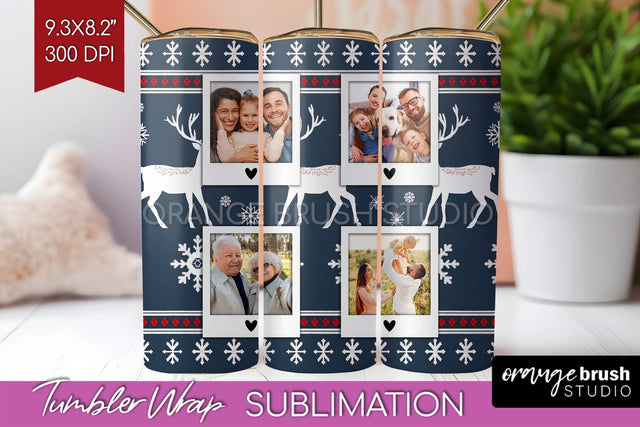 Christmas Photo Tumbler PNG - Nordic Picture Tumbler Wrap Sublimation OrangeBrushStudio 